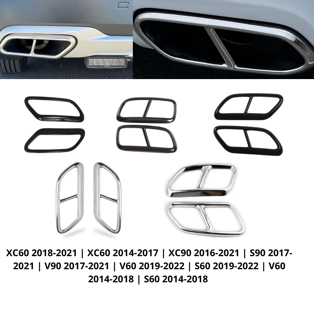 Slutrör med ”4 Utblås” - svart/silver (passar flera Volvo modeller) 1 Slutrör med ”4 Utblås” - svart/silver (passar flera Volvo modeller)