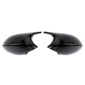 BMW E-serie spegelkåpor "M look" (Blank svart/Kolfiber)
