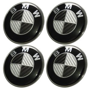 BMW "Kolfiber" Centrumkåpor 4-pack 68mm
