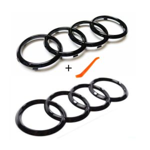Audi ringar Grill/Baklucka svart (fram & bak) - 60+ modeller