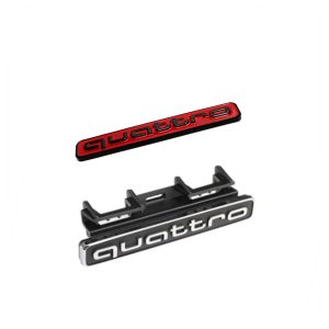 Quattro emblem till Audi (grill) - Svart/Röd