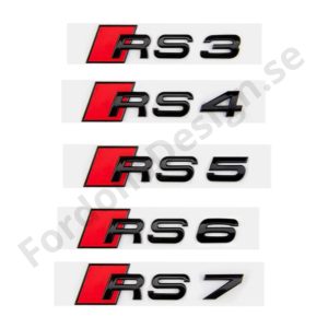 Svarta Audi RS emblem - flera modeller