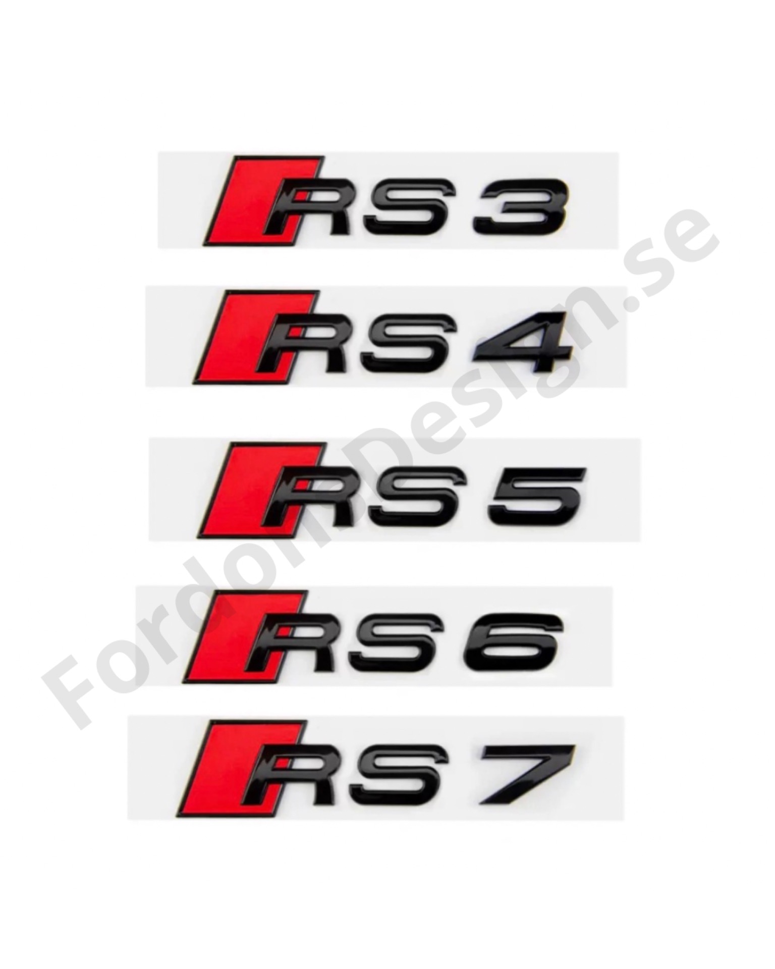 Svarta Audi RS emblem - flera modeller 1 Svarta Audi RS emblem - flera modeller