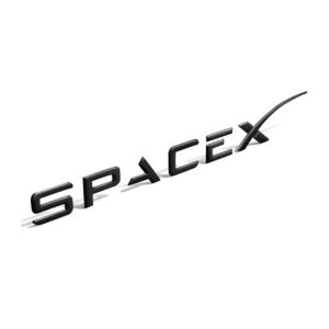 Svart Space X emblem till Tesla