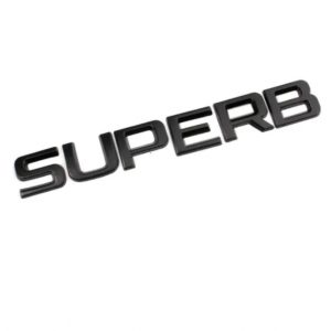 Svart Skoda Superb emblem