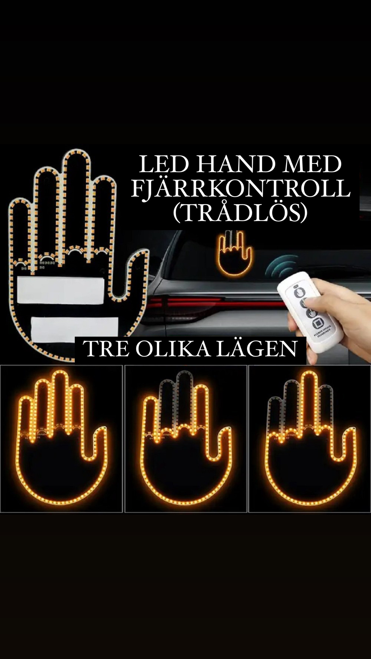 LED hand för finger gester med fjärrkontroll (Trådlös) 1 LED hand för finger gester med fjärrkontroll (Trådlös)