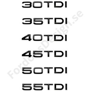 Svarta 30/40/50 TDI emblem till Audi