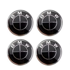 BMW helsvarta centrumkåpor 4-pack (68mm)