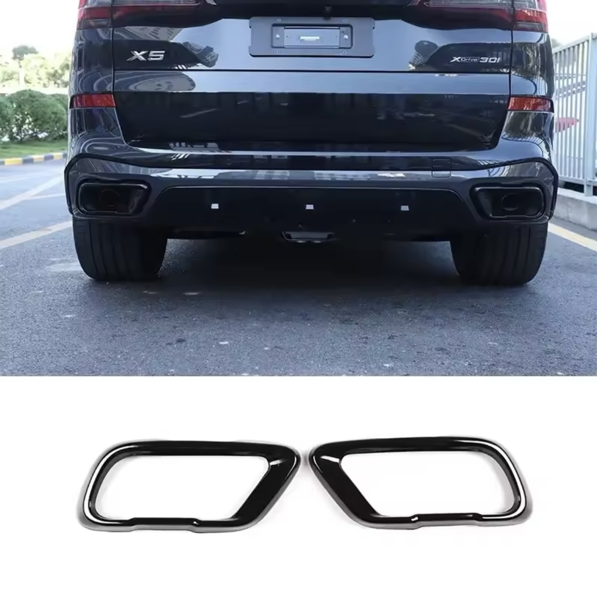 BMW X5/X6/X7 Avgaskåpor/Ändrör i Svart & Silver 2 BMW X5/X6/X7 Avgaskåpor/Ändrör i Svart & Silver - Bild 2