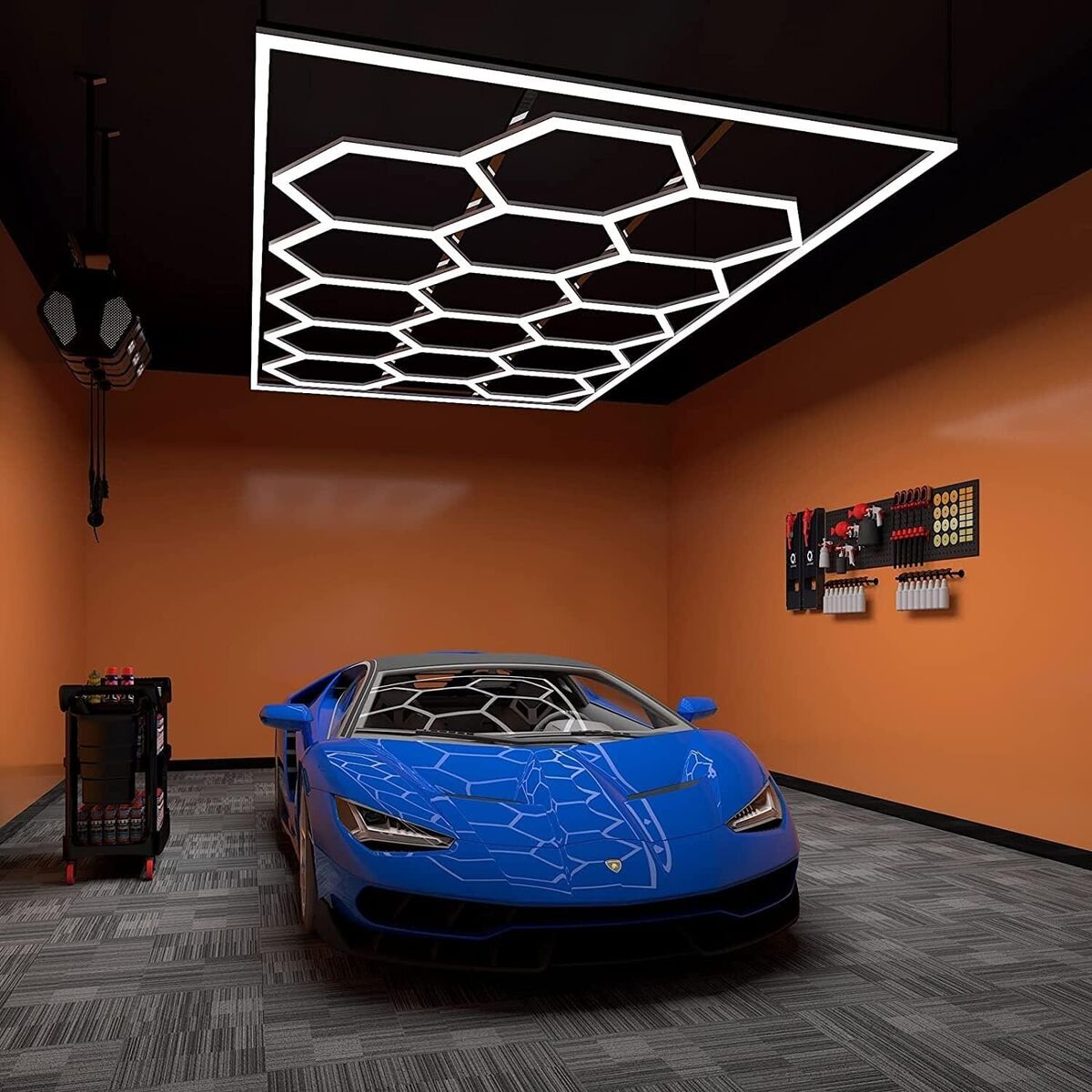 Hexagon belysning LED-Armatur 243x484cm - 6000K (Flera färger) 14 Hexagon belysning LED-Armatur 243x484cm - 6000K (Flera färger) - Bild 14