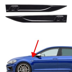 Volkswagen R emblem till skrämar 2-pack helsvart