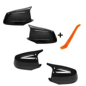 BMW F10/F11/F07 2010-2013 spegelkåpor "M look" (Blank svart/Kolfiber)