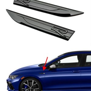 Volkswagen R emblem till skärmar 2-pack helsvart nya modellen