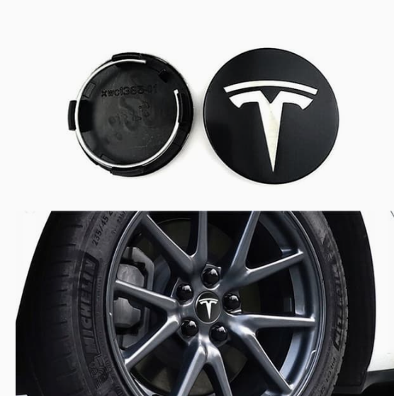 Tesla Centrumkåpor 4-pack Svart/Silver 57mm 3 Tesla Centrumkåpor 4-pack Svart/Silver 57mm - Bild 3