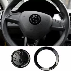 Svart Skoda ratt emblem - Passar flera modeller