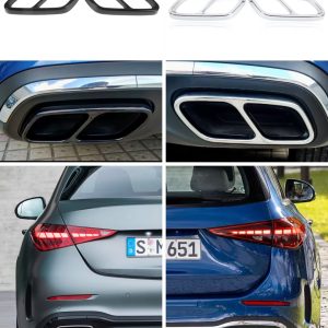 Mercedes C-klass W206 Ändrör/Slutrör (Avgaskåpa) – Svart & Silver