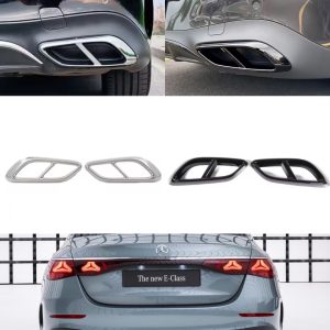 Mercedes E-klass W214 2023-2025 Ändrör/Slutrör (Avgaskåpa) – Svart & Silver