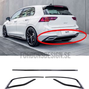 Volkswagen Golf MK8 bakre diffusor/stötfångar kåpa - Svart