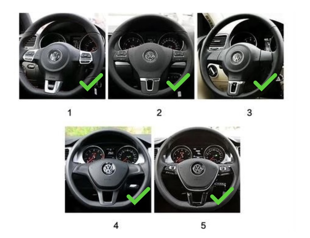 Svart VW ratt emblem svart/"kolfiber" - Passar flera modeller 2 Svart VW ratt emblem svart/"kolfiber" - Passar flera modeller - Bild 2