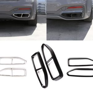 BMW 7-serie G11/G12 19-22 Ändrör/Slutrör (Avgaskåpa) – Svart & Silver