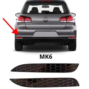 Volkswagen Golf MK6 2-pack reflex överlägg i svart hexagon