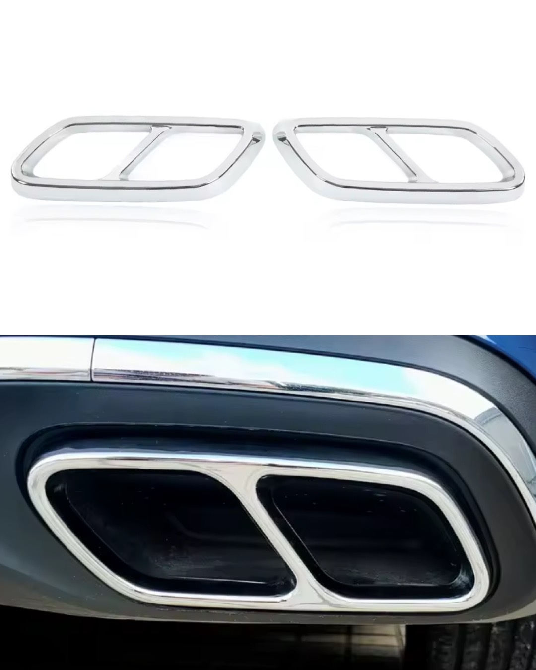 Mercedes C-klass W206 Ändrör/Slutrör (Avgaskåpa) – Svart & Silver 3 Mercedes C-klass W206 Ändrör/Slutrör (Avgaskåpa) – Svart & Silver - Bild 3