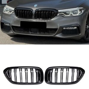 BMW G30/G31 5-serie svart grill/njurar dubbelribbad