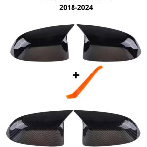 BMW X3/X4/X5/X6/X7 18-24 spegelkåpor ”M look” (Blank svart/Kolfiber)