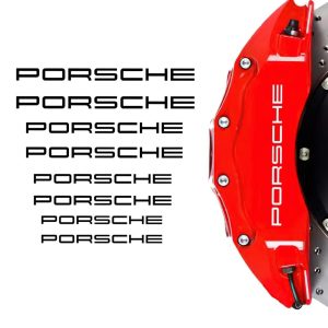 6-pack bromsdekaler till bromsok i svart/vit – Porsche