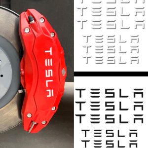 6-pack bromsdekaler till bromsok i svart/vit – TESLA