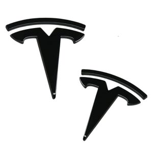 Svart Tesla emblem motorhuv/baklucka - Model 3/Y