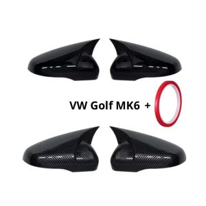 Volkswagen spegelkåpor Golf MK6 (09-13) - Blanksvart/"Kolfiber"