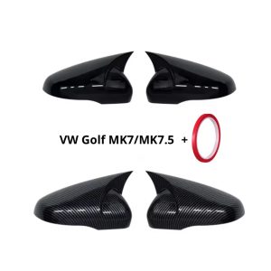Volkswagen spegelkåpor Golf MK7/7.5 (14-20) - Blanksvart/"Kolfiber"