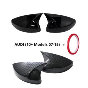 Audi spetsiga spegelkåpor - Flera modeller (07-15) (Blanksvart/"Kolfiber")