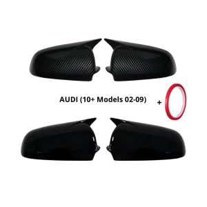 Audi spetsiga spegelkåpor - Flera modeller (02-09) (Blanksvart/"Kolfiber")
