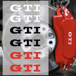 6-pack bromsdekaler till bromsok i svart/vit – GTI