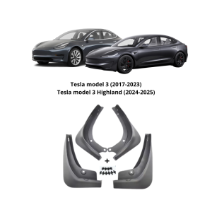 Passande Tesla model 3 Stänkskydd/Mudflaps 4-pack – Passar 2017-2025