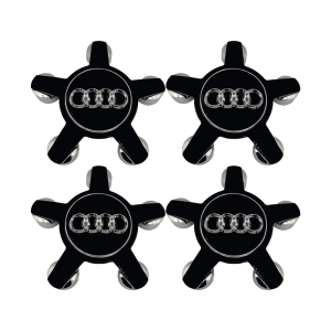 Svarta Audi navkapslar/centrumkåpor 135mm