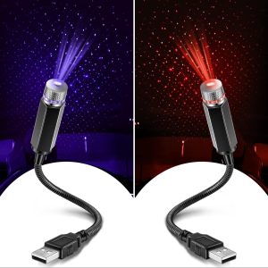 LED Stjärnhimmel Lampa för Bil/Hem/Garage – USB (Röd & Lila)